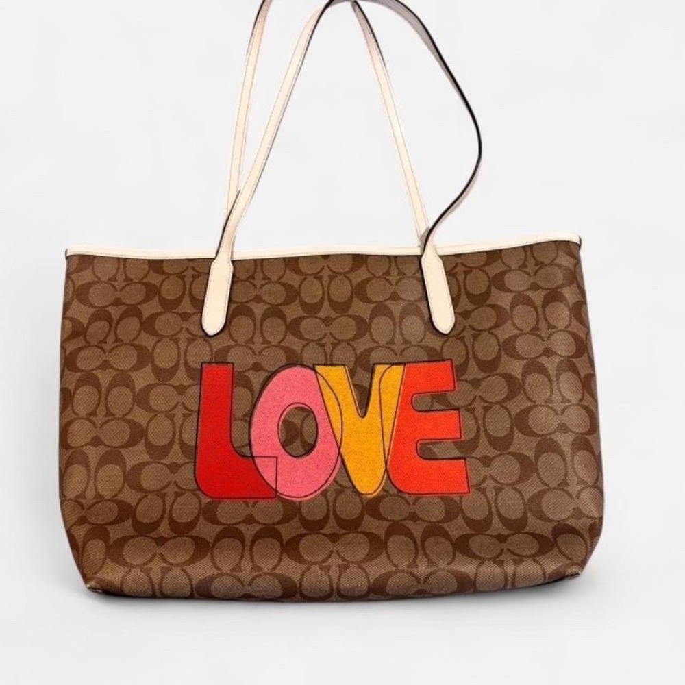 Coach Signature leather "LOVE" tote bag